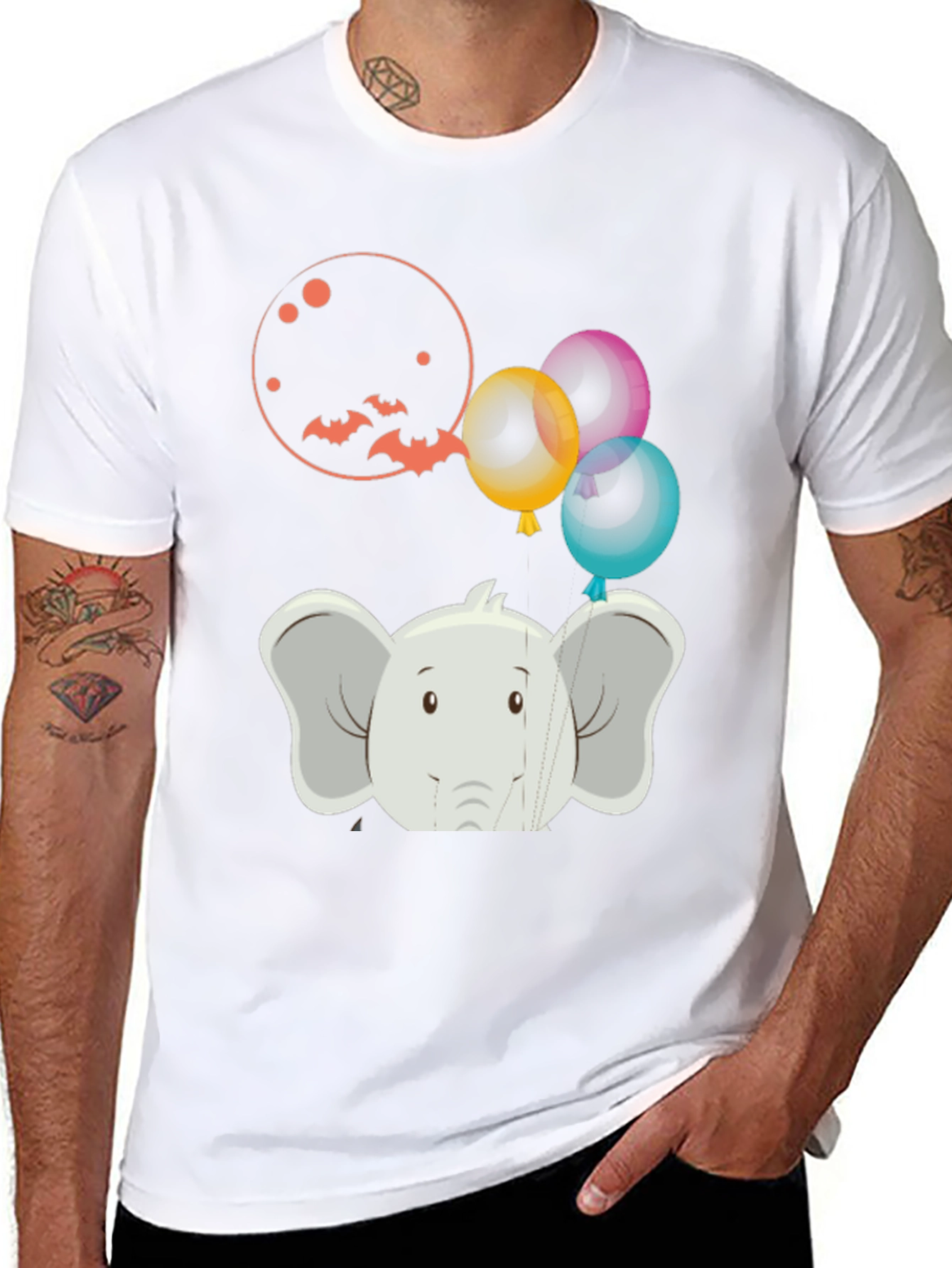 Elephant Balloons Graphic Tee - Fun & Unique