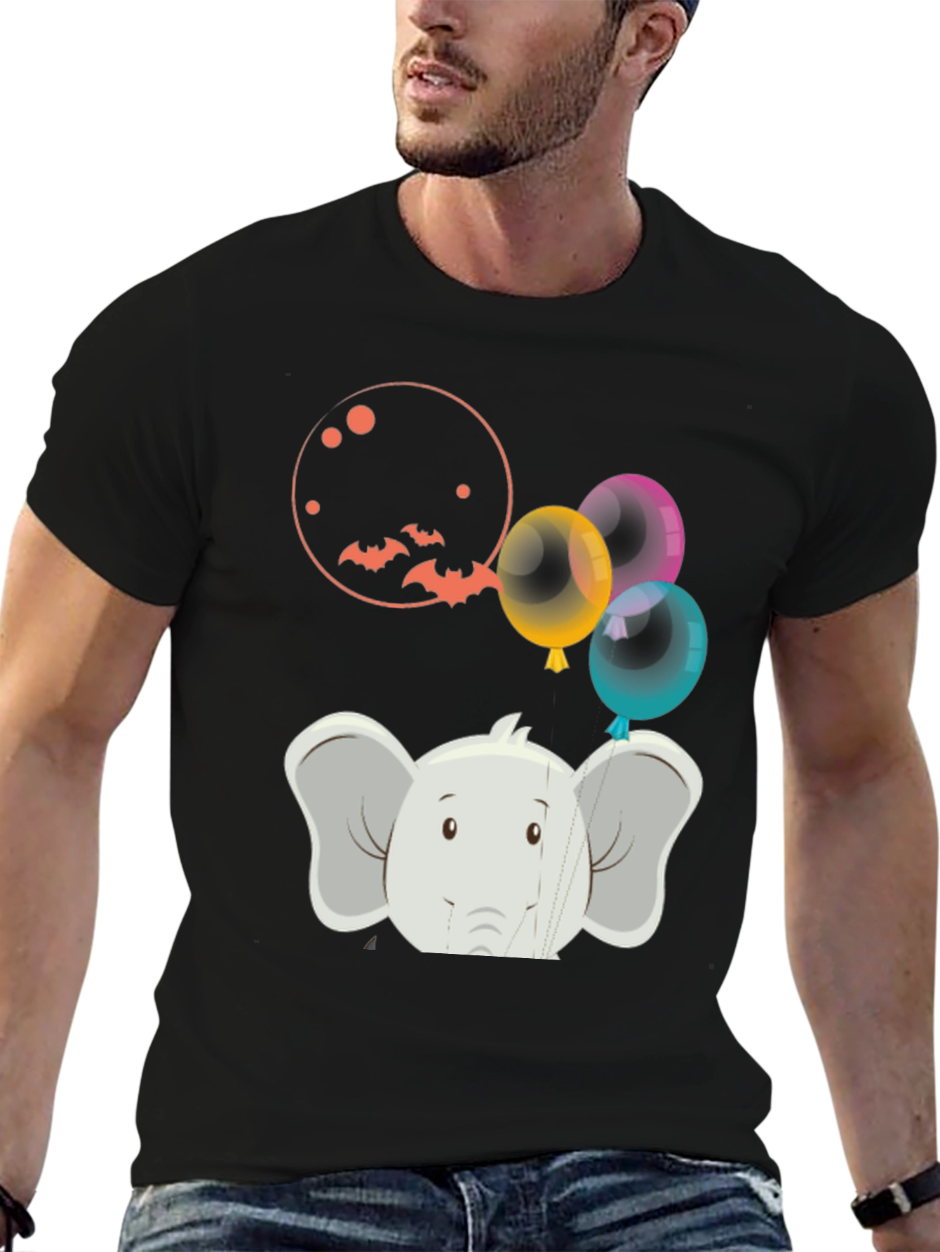 Elephant Balloons Graphic Tee - Fun & Unique