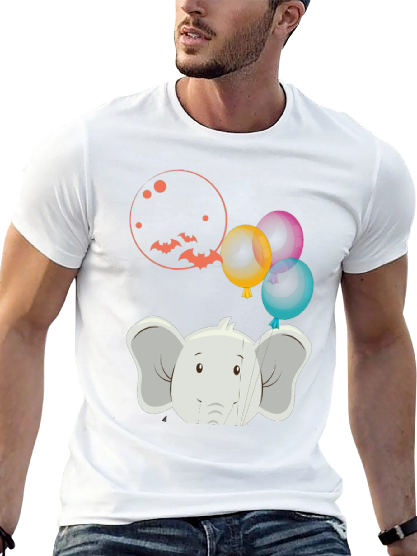 Elephant Balloons Graphic Tee - Fun & Unique