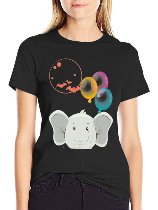 Elephant Balloons Graphic Tee - Fun & Unique