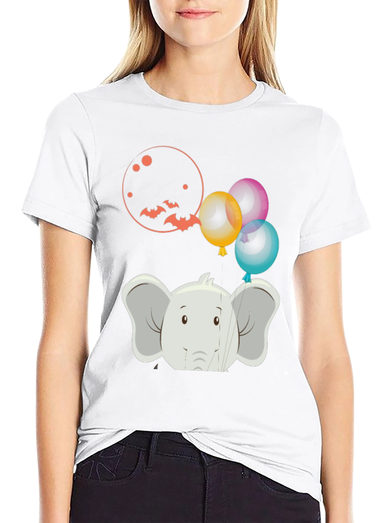 Elephant Balloons Graphic Tee - Fun & Unique