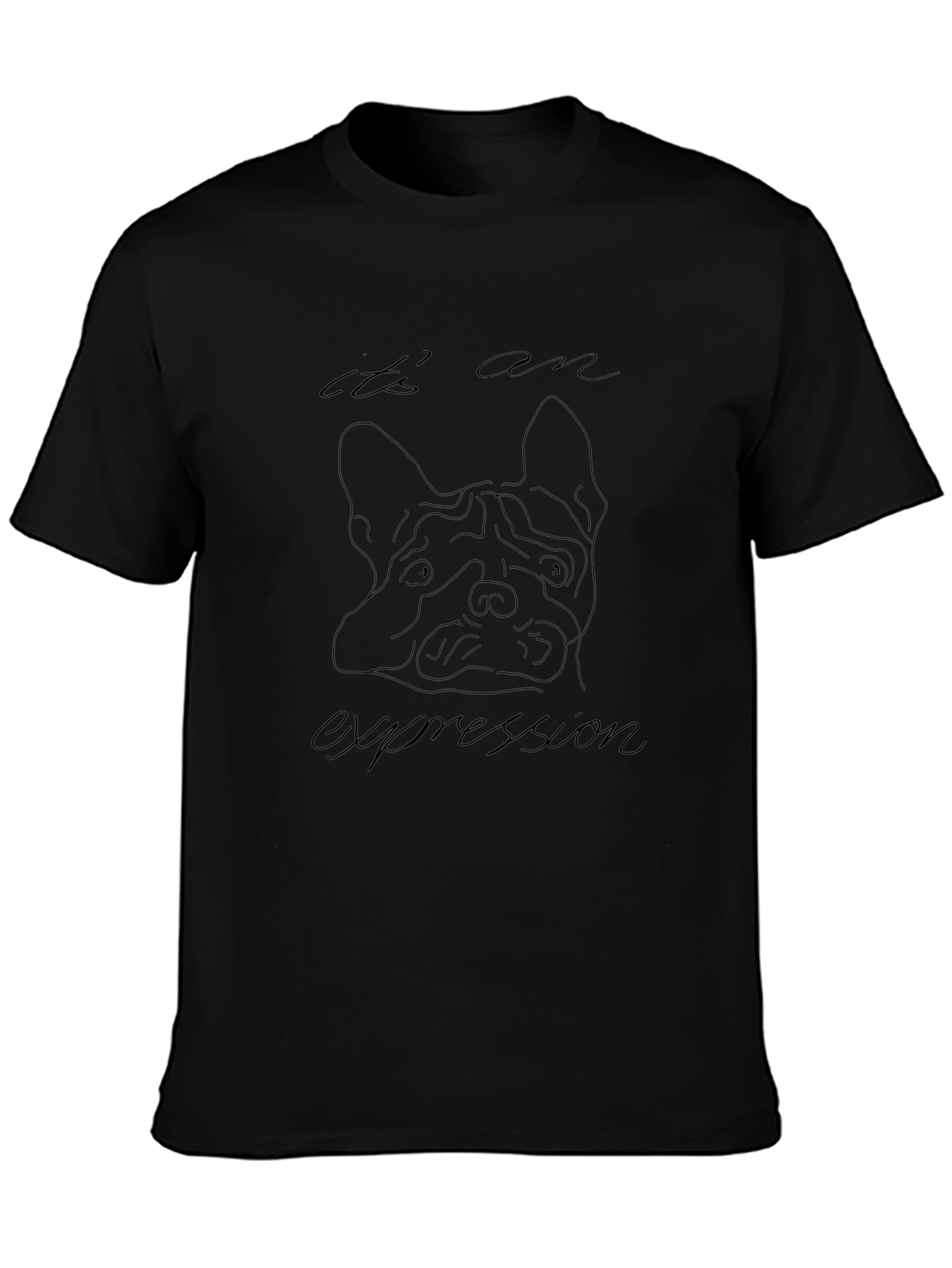Dog Expression T-Shirt - Unique Line Art Design