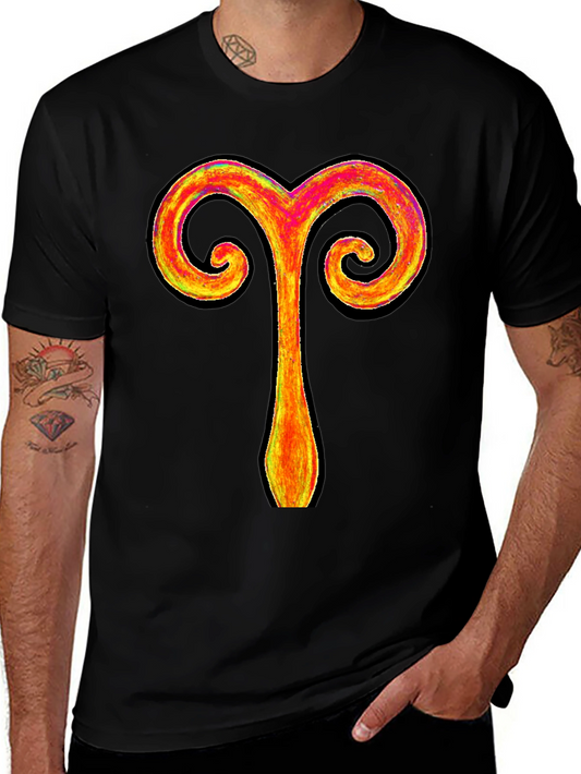 Aries Zodiac Symbol Black T-Shirt