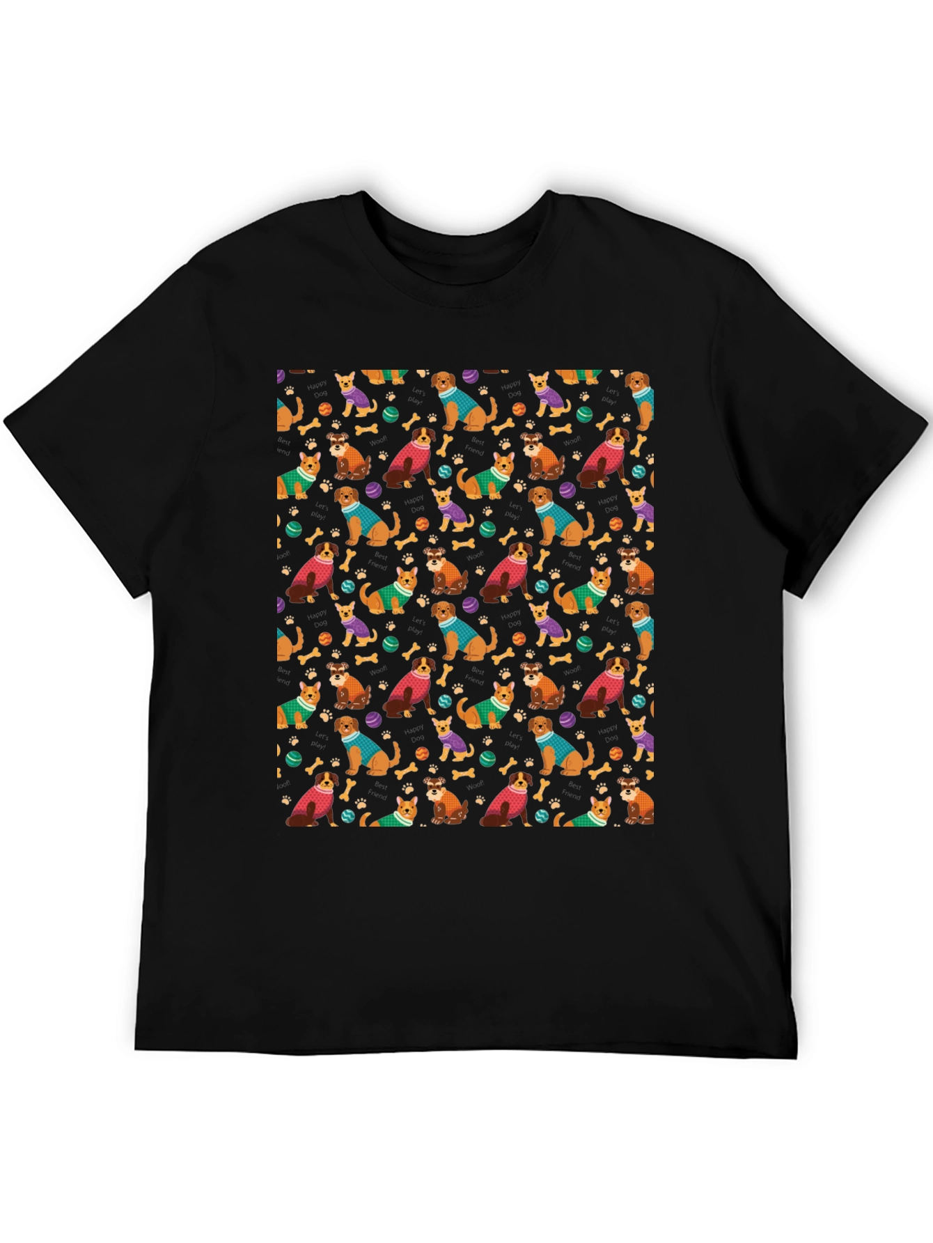 Dog Pattern T-Shirt - Cute Animal Lover Tee