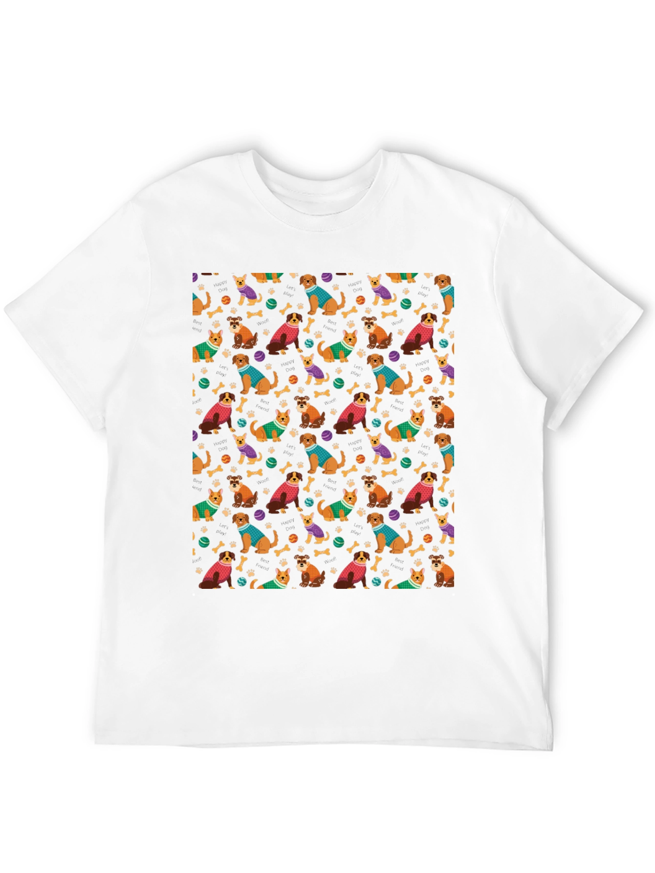 Dog Pattern T-Shirt - Cute Animal Lover Tee