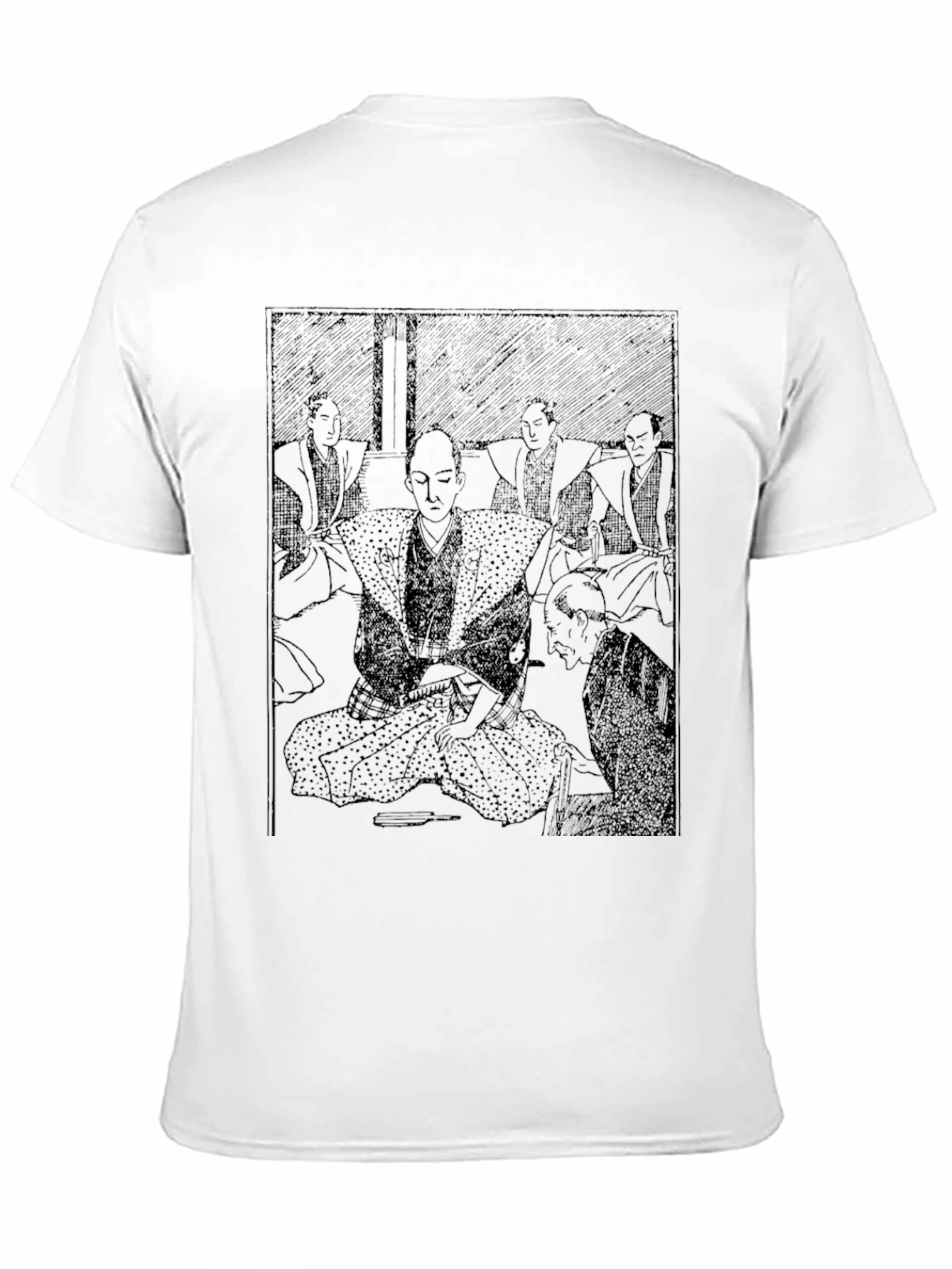 Mens Black Japanese Art T-Shirt
