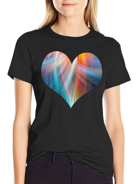 Colorful Heart Graphic T-Shirt - Stylish Casual Tee