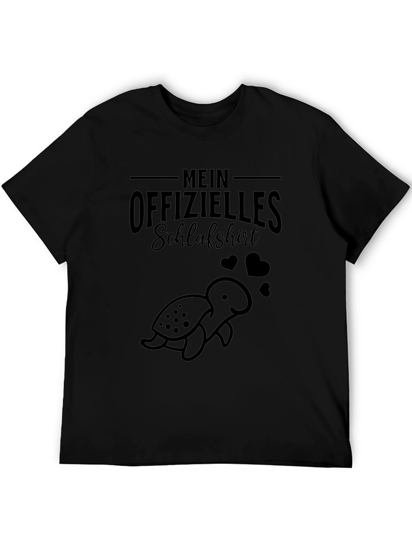 Mens Black Mein Offizielles Schlafshirt Graphic Tee