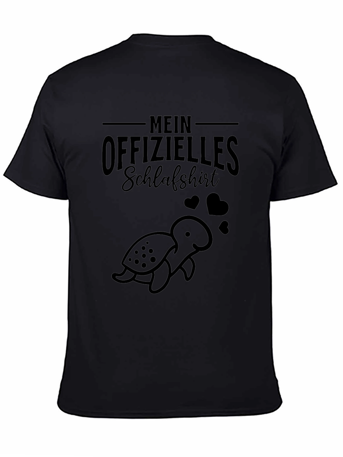 Mens Black Mein Offizielles Schlafshirt Graphic Tee