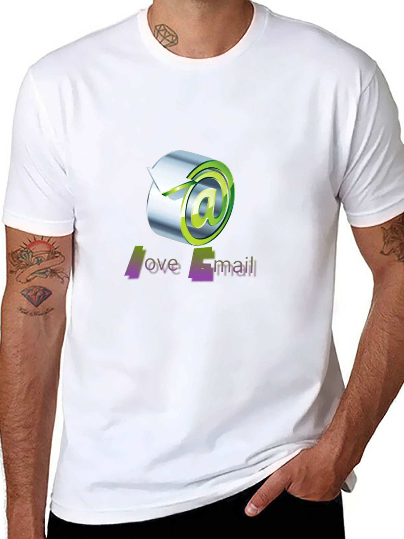 Love Email Graphic Tee - Black Cotton T-Shirt