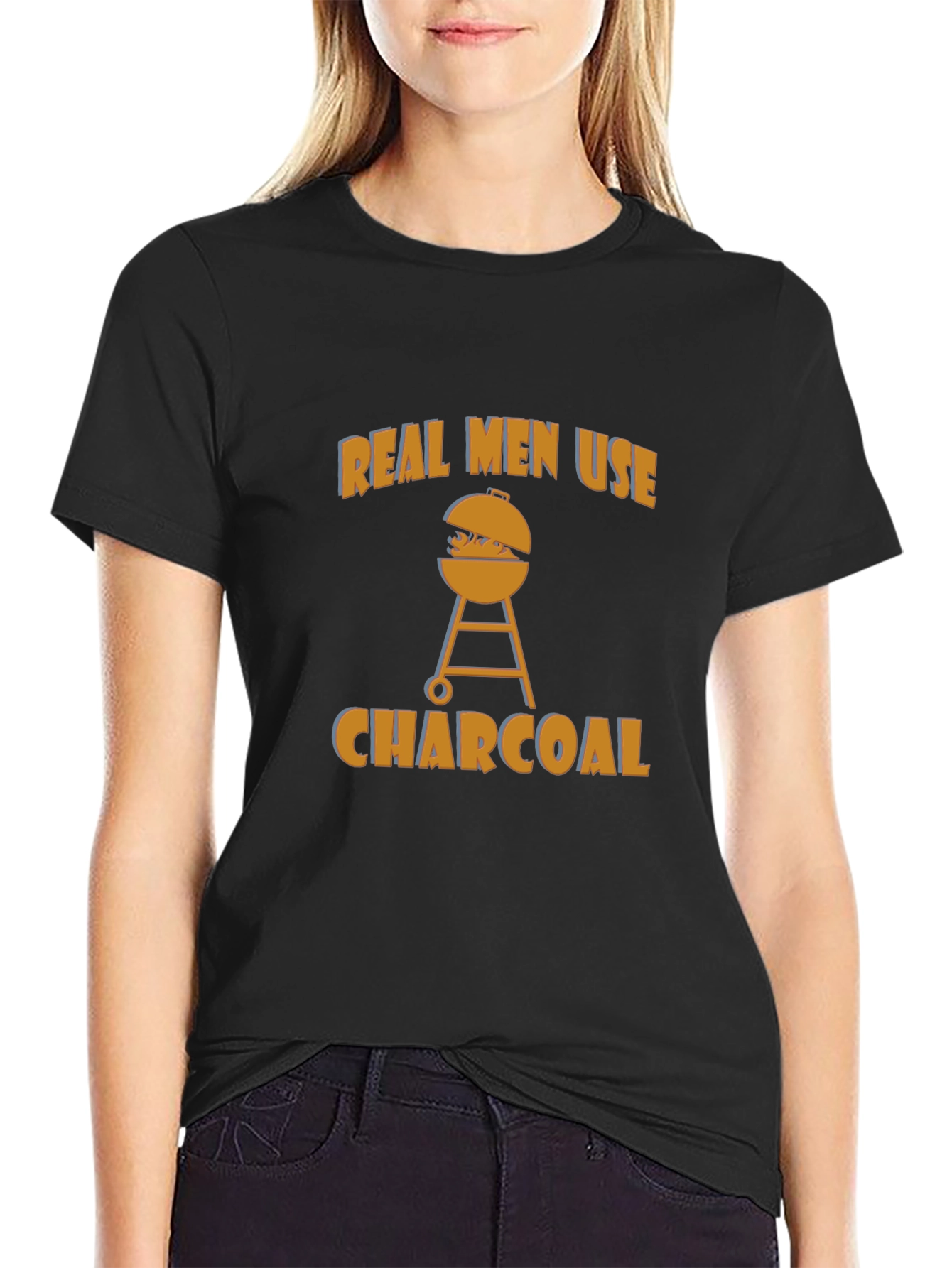 Real Men Use Charcoal BBQ T-Shirt