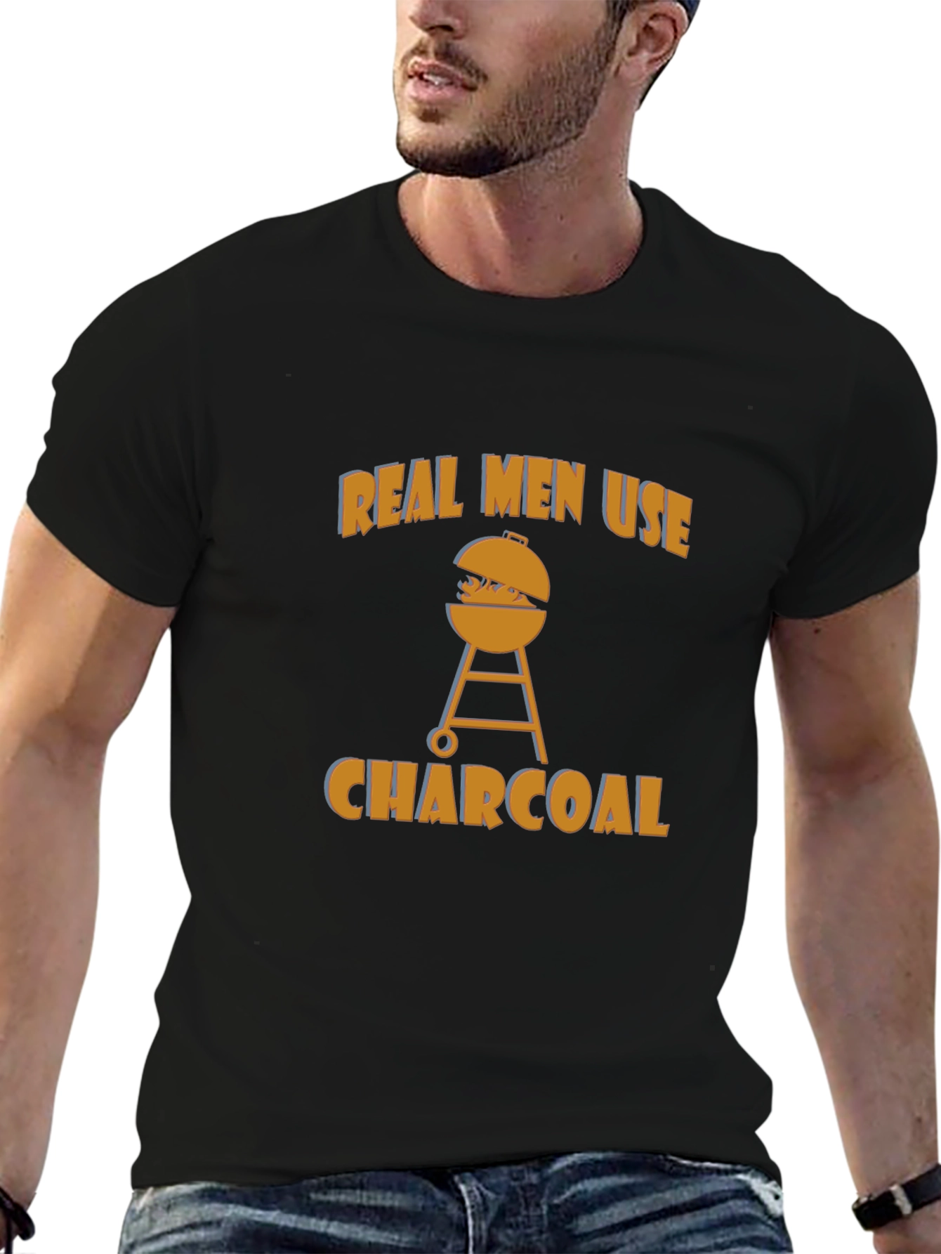 Real Men Use Charcoal BBQ T-Shirt
