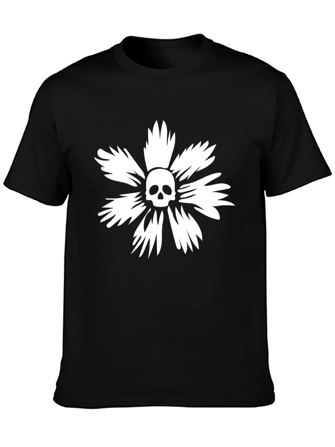 Skull Flower Graphic T-Shirt - Stylish Cotton Tee