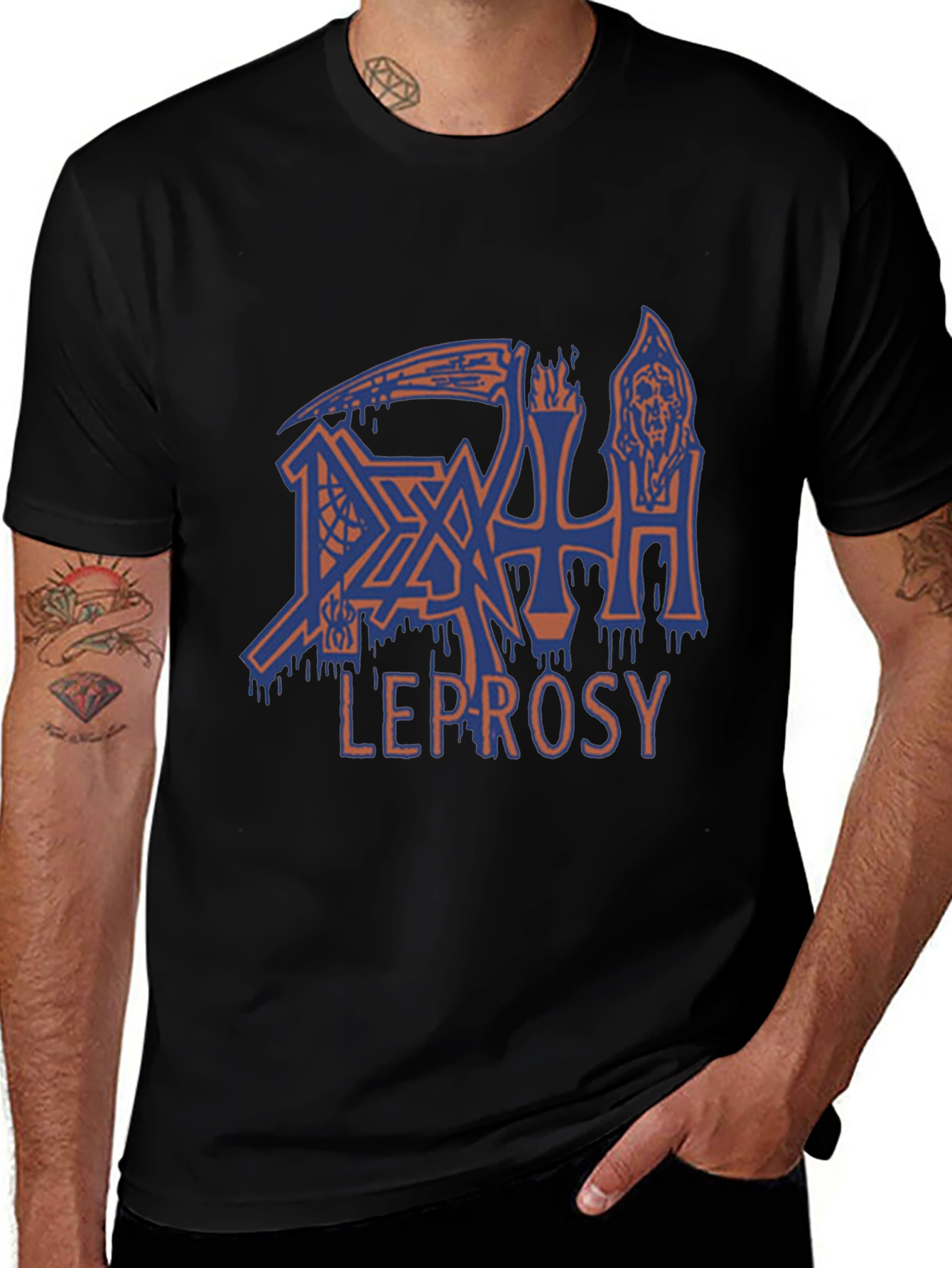 Death Leprosy Graphic T-Shirt - Black