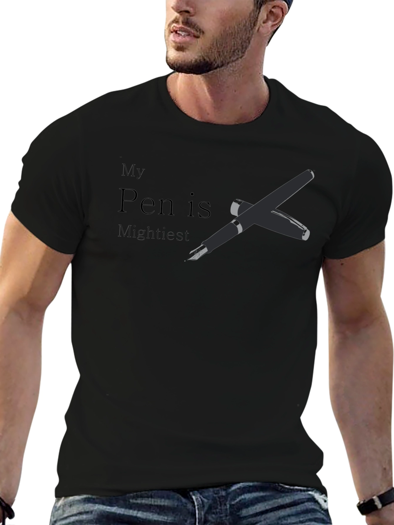 My Pen is Mightiest Black Graphic Tee