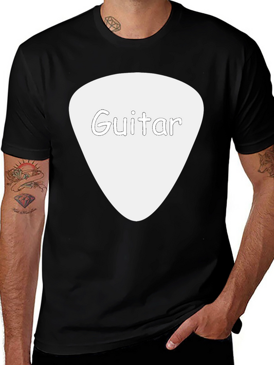 Guitar Pick Tee - Black Cotton Guitarist T-Shirt