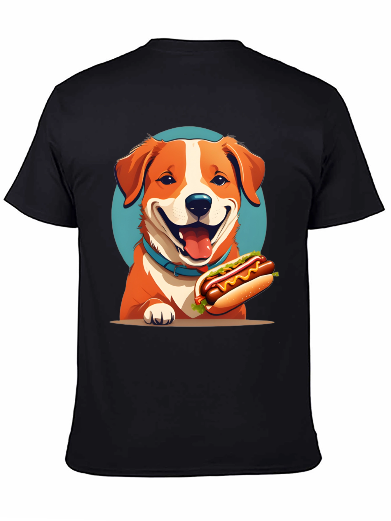 Dog & Hotdog Black T-Shirt - Cute Graphic Tee