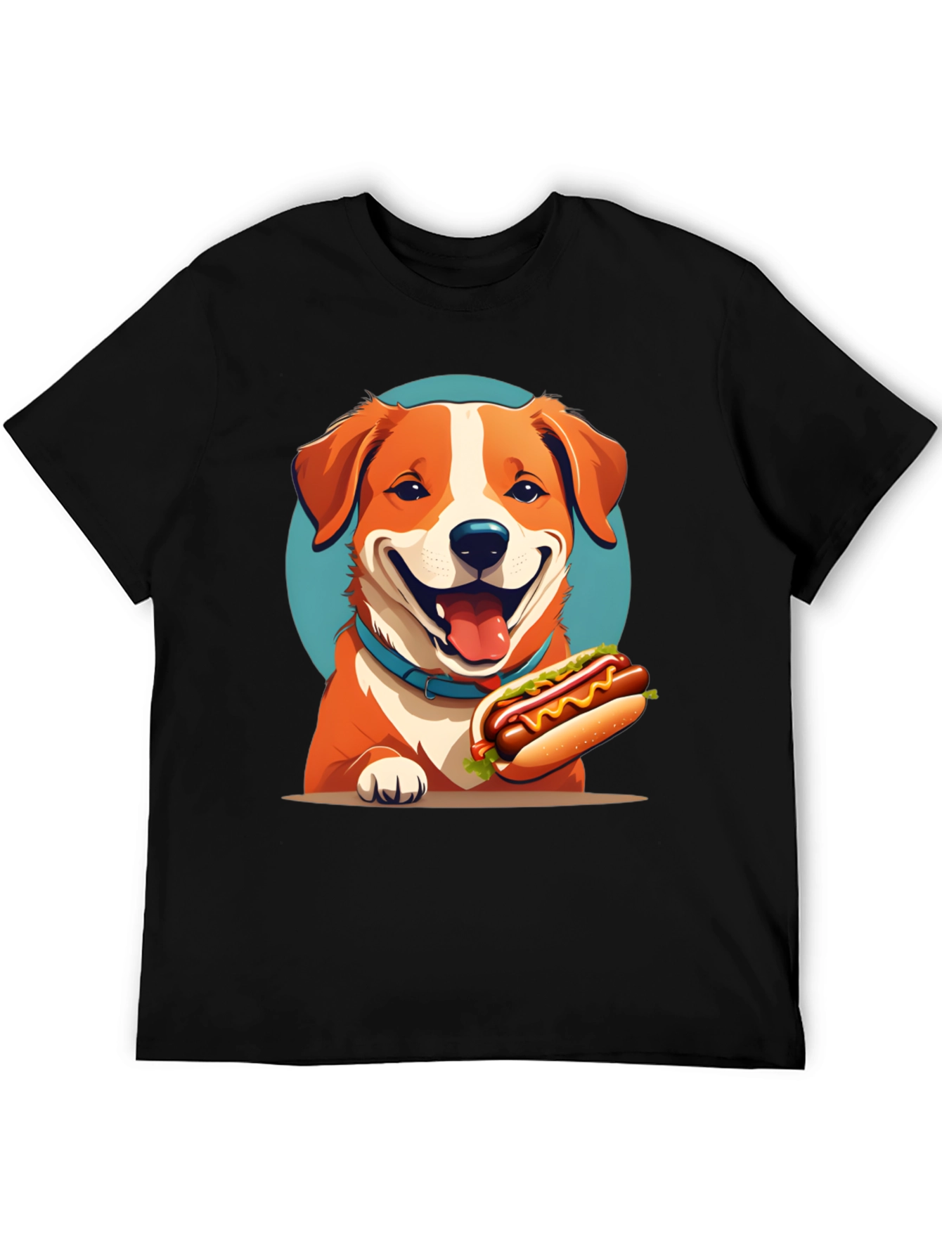 Dog & Hotdog Black T-Shirt - Cute Graphic Tee