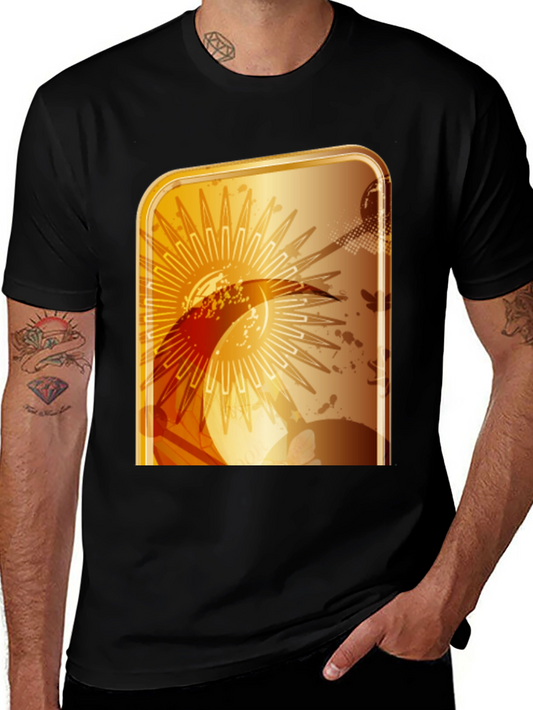 Abstract Graphic T-Shirt - Modern Gold Design