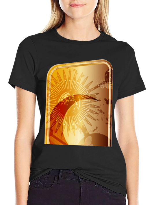 Abstract Graphic T-Shirt - Modern Gold Design