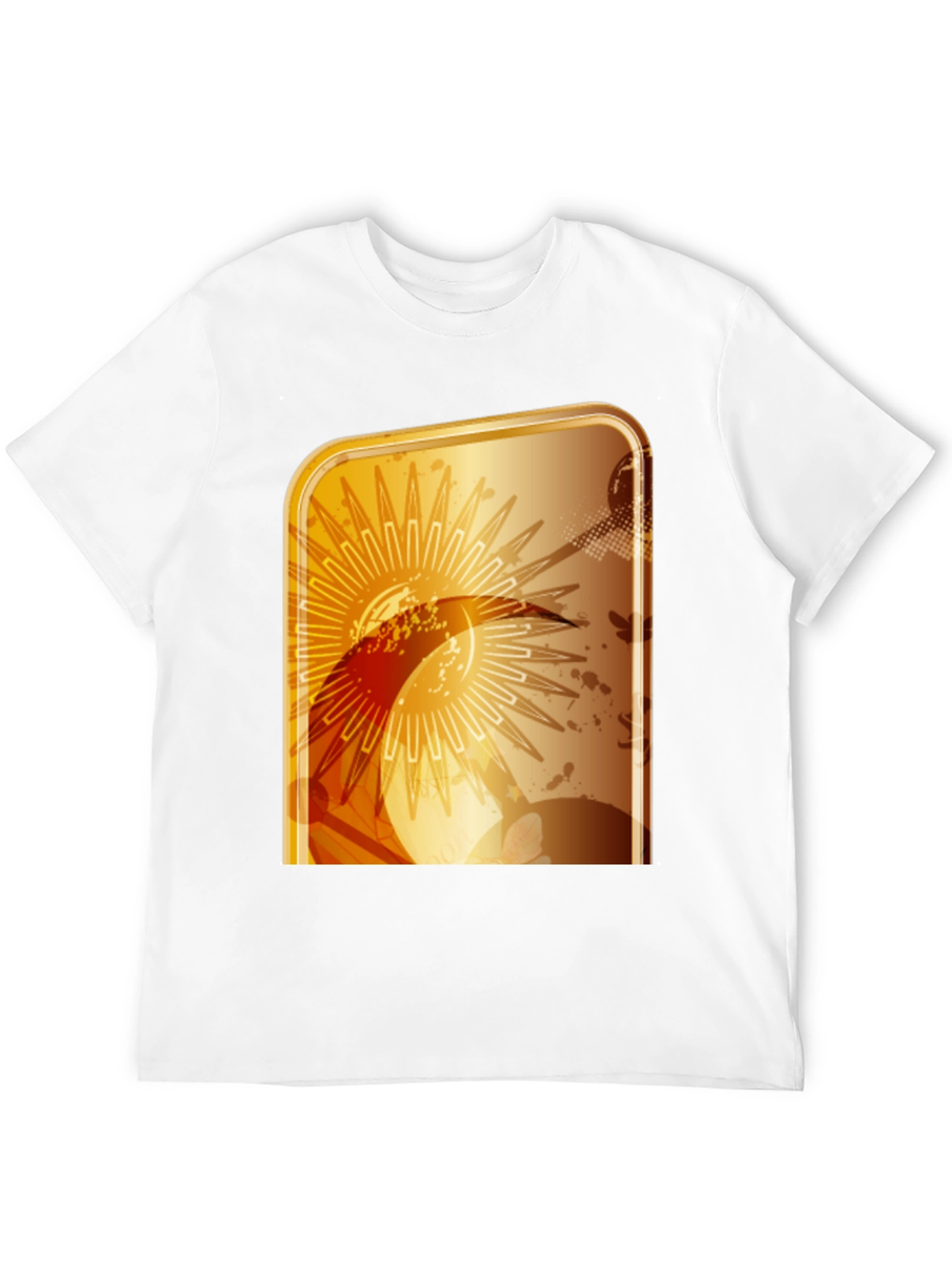Abstract Graphic T-Shirt - Modern Gold Design