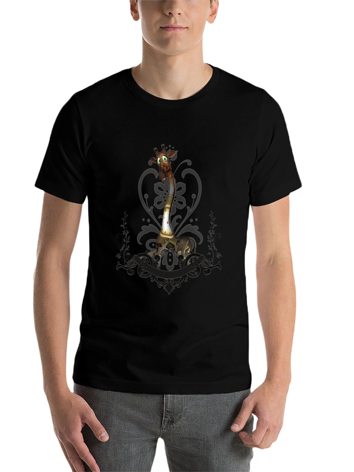 Steampunk Giraffe Graphic Tee - Unique Animal T-Shirt