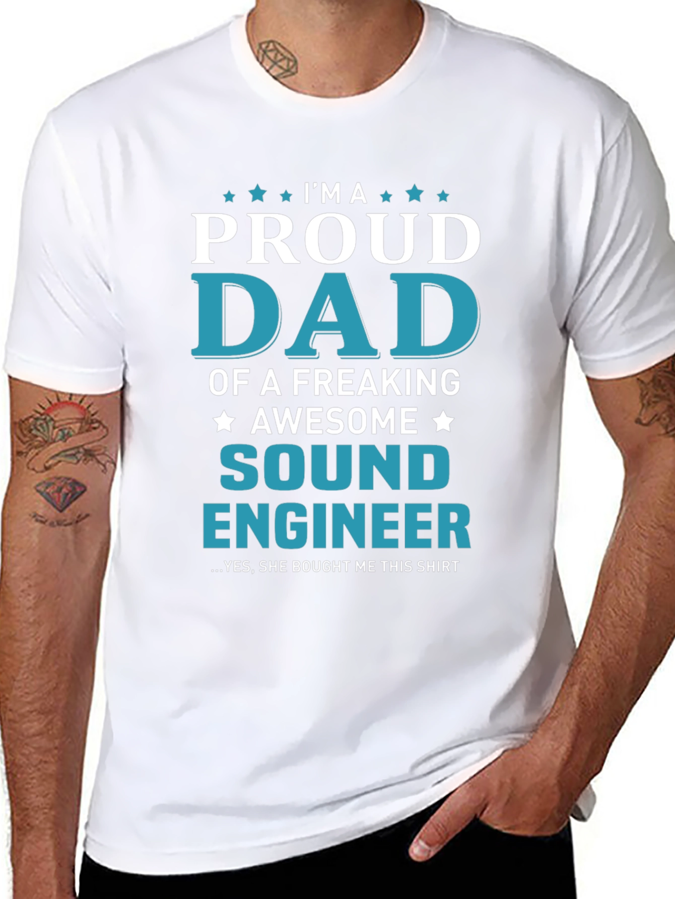 Proud Dad Sound Engineer Graphic Tee