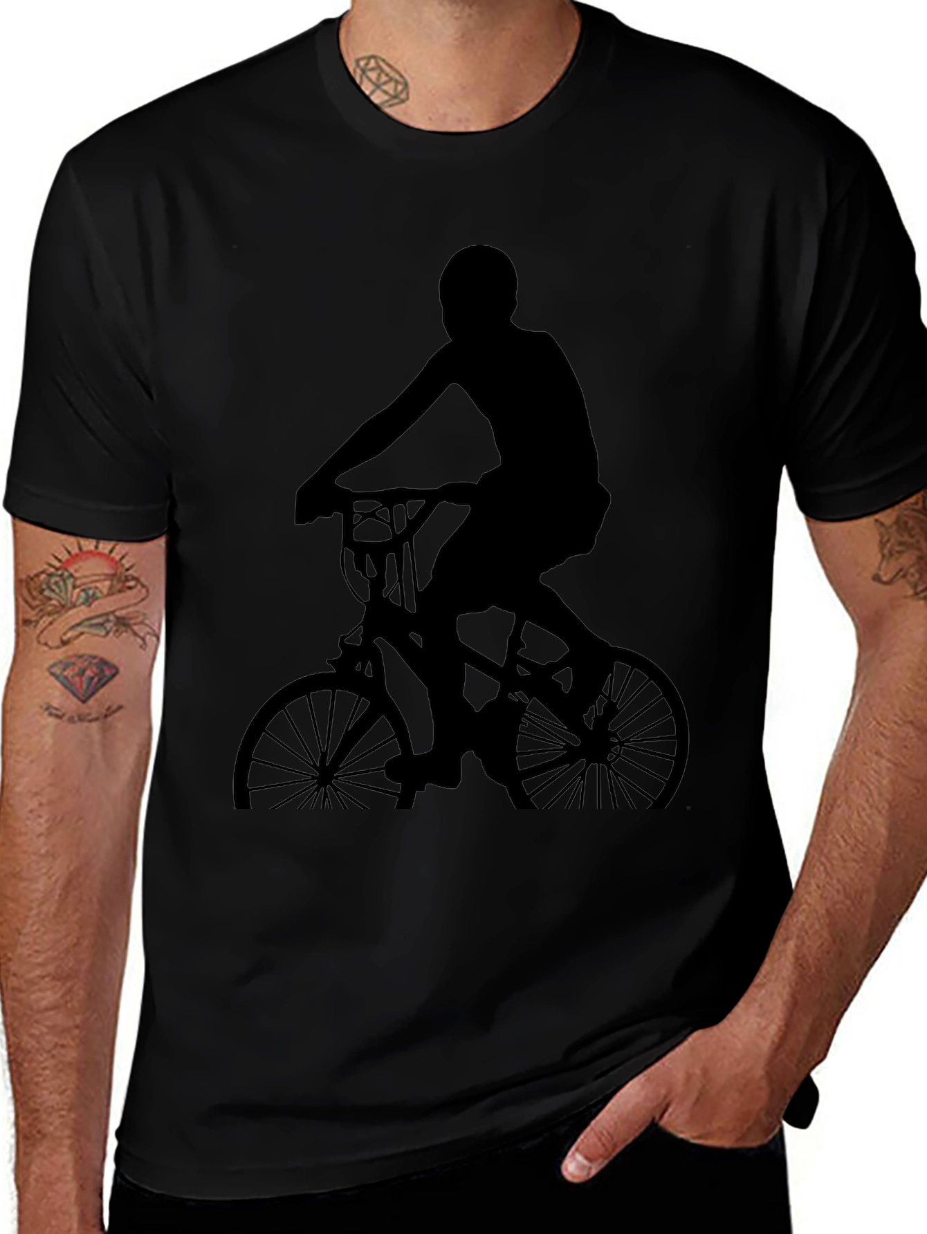 Black Bicycle Silhouette T-Shirt