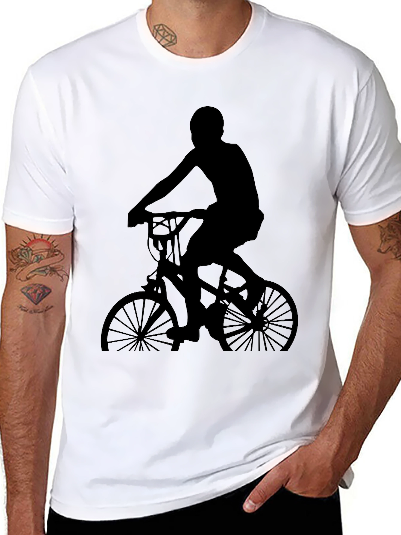 Black Bicycle Silhouette T-Shirt