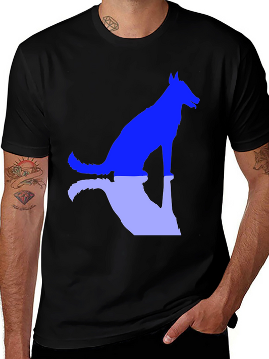 Dog Silhouette Graphic Tee - Black