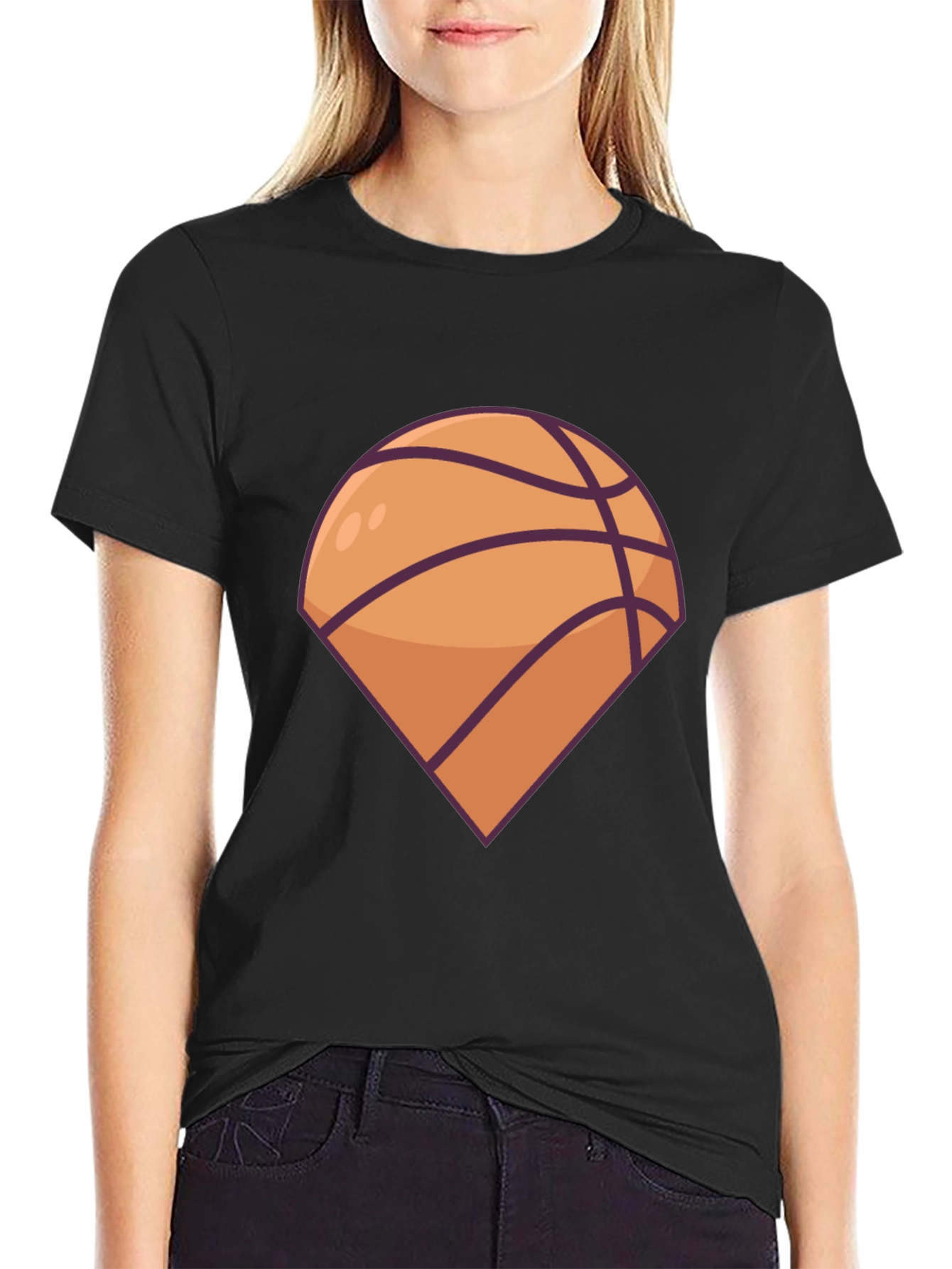 Basketball Graphic Tee - Black Casual T-Shirt