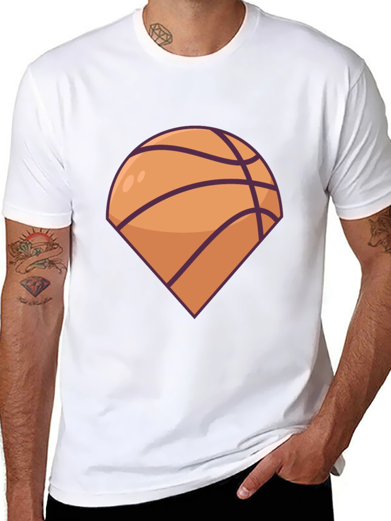 Basketball Graphic Tee - Black Casual T-Shirt