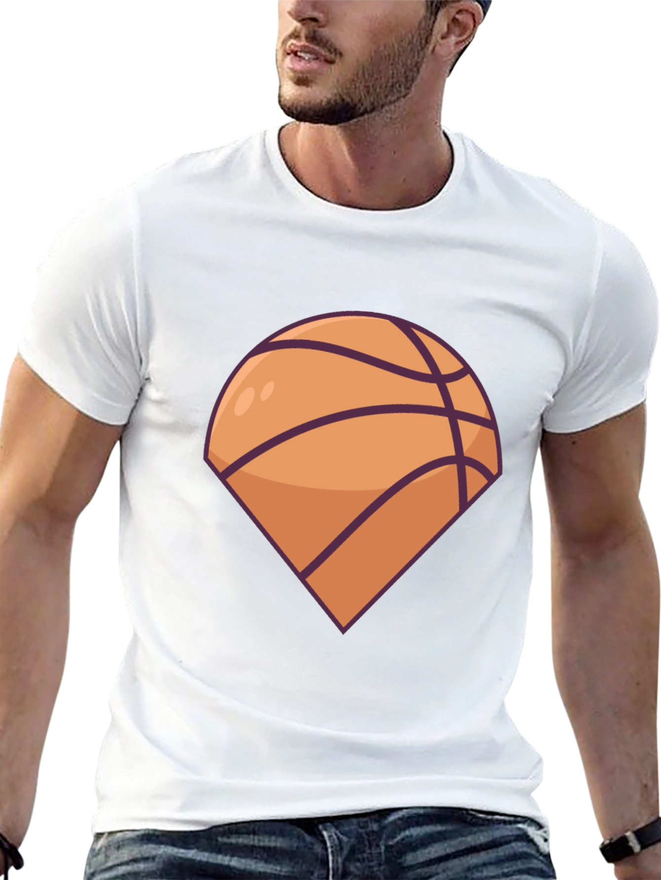 Basketball Graphic Tee - Black Casual T-Shirt