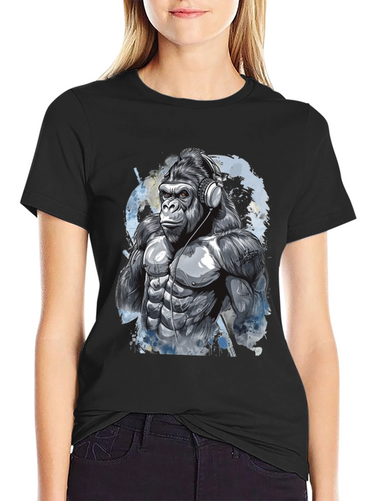 Gorilla DJ Graphic Tee - Cool Black T-Shirt