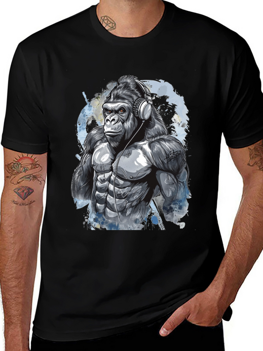 Gorilla DJ Graphic Tee - Cool Black T-Shirt