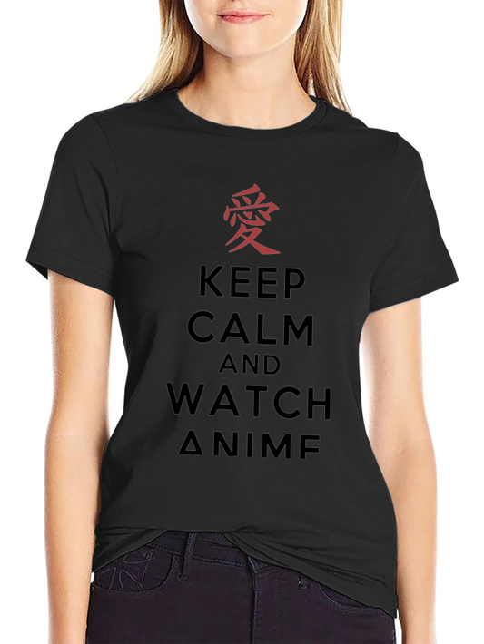 Keep Calm & Watch Anime T-Shirt - Black