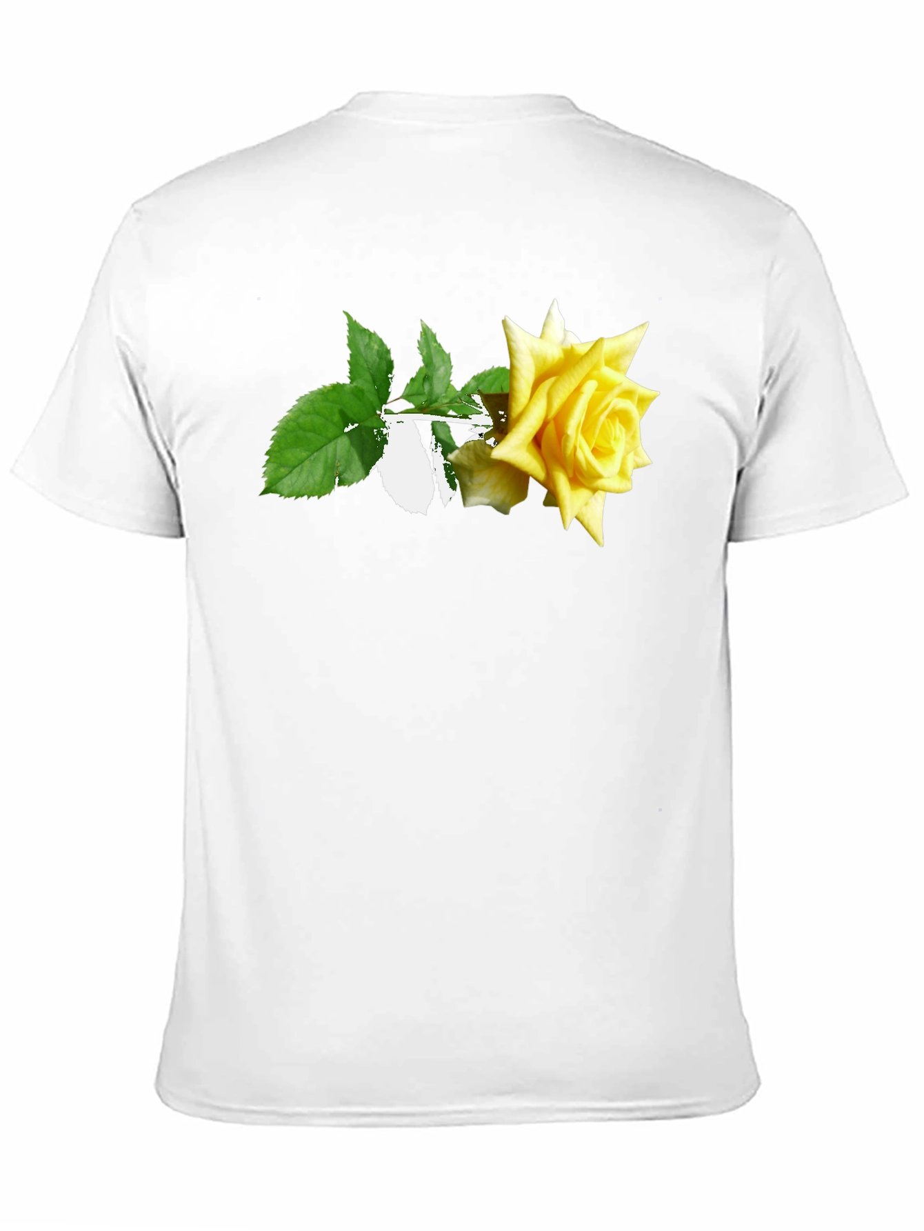 Black T-Shirt with Yellow Rose Graphic