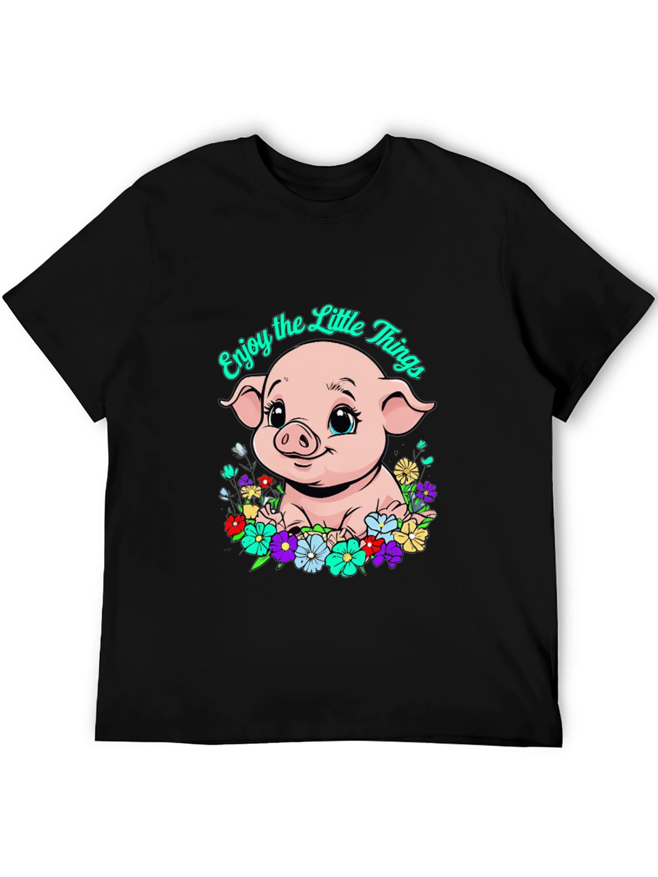 Cute Piglet Enjoy the Little Things Graphic T-Shirt