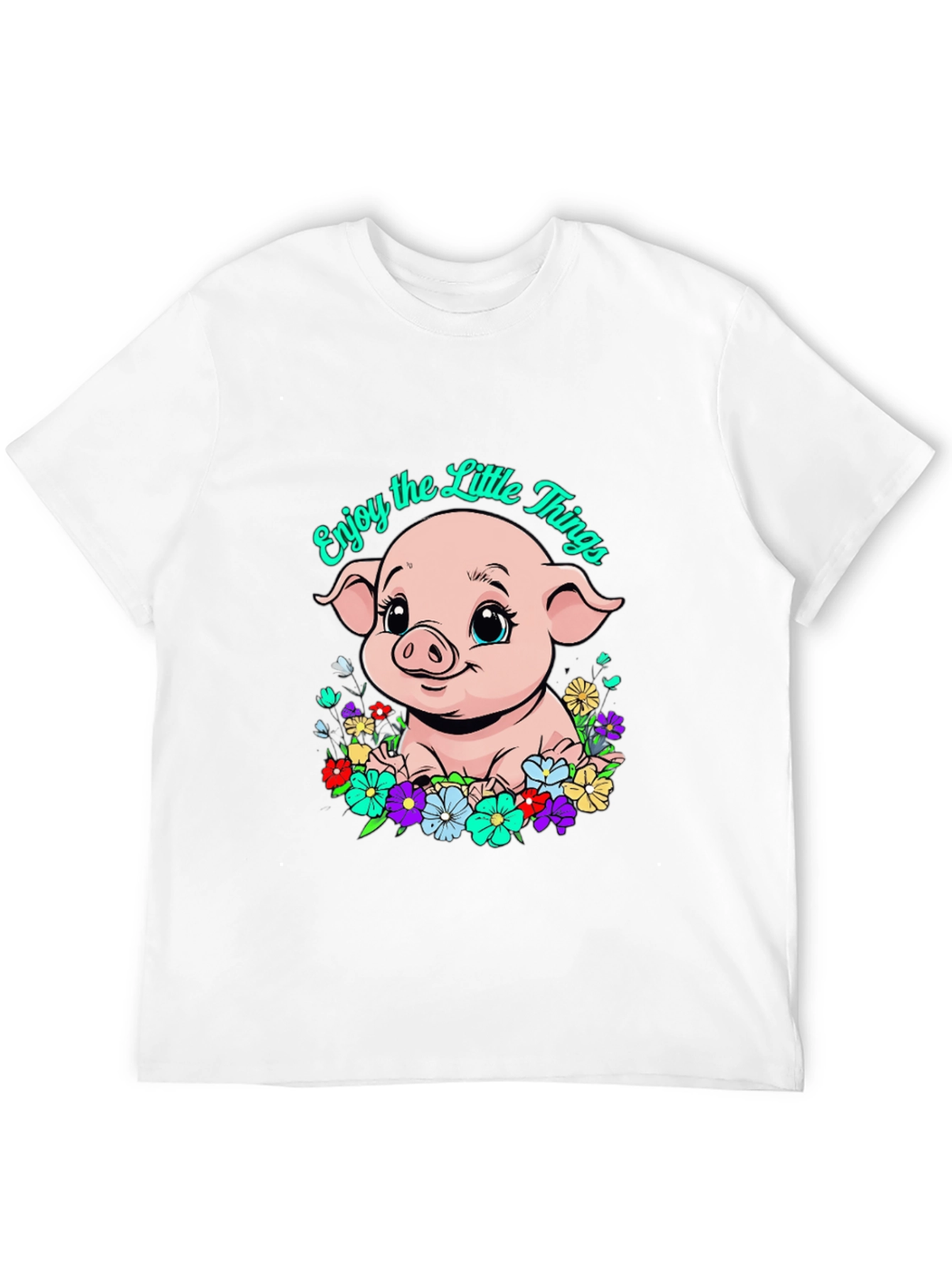 Cute Piglet Enjoy the Little Things Graphic T-Shirt