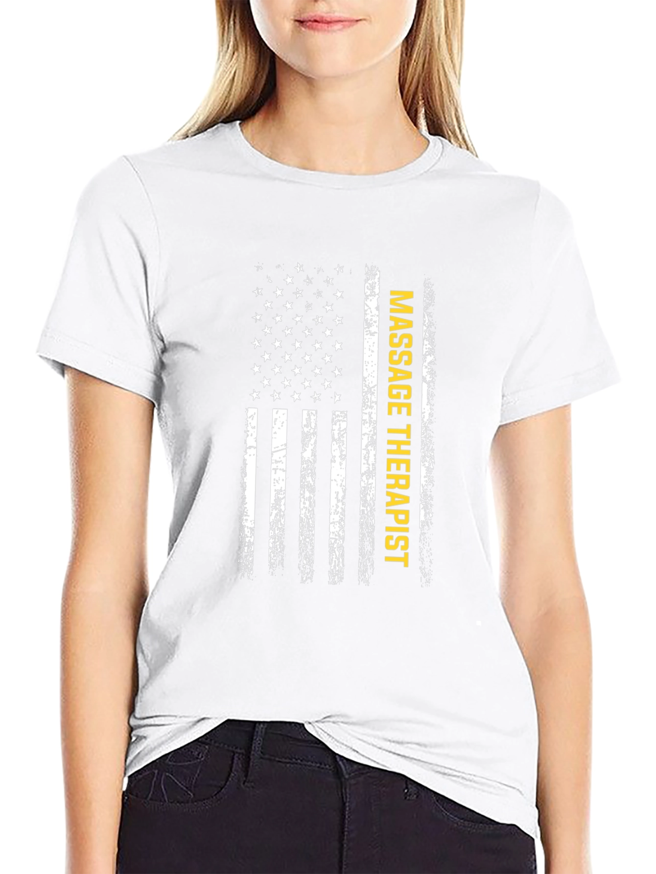 Massage Therapist American Flag Graphic Tee