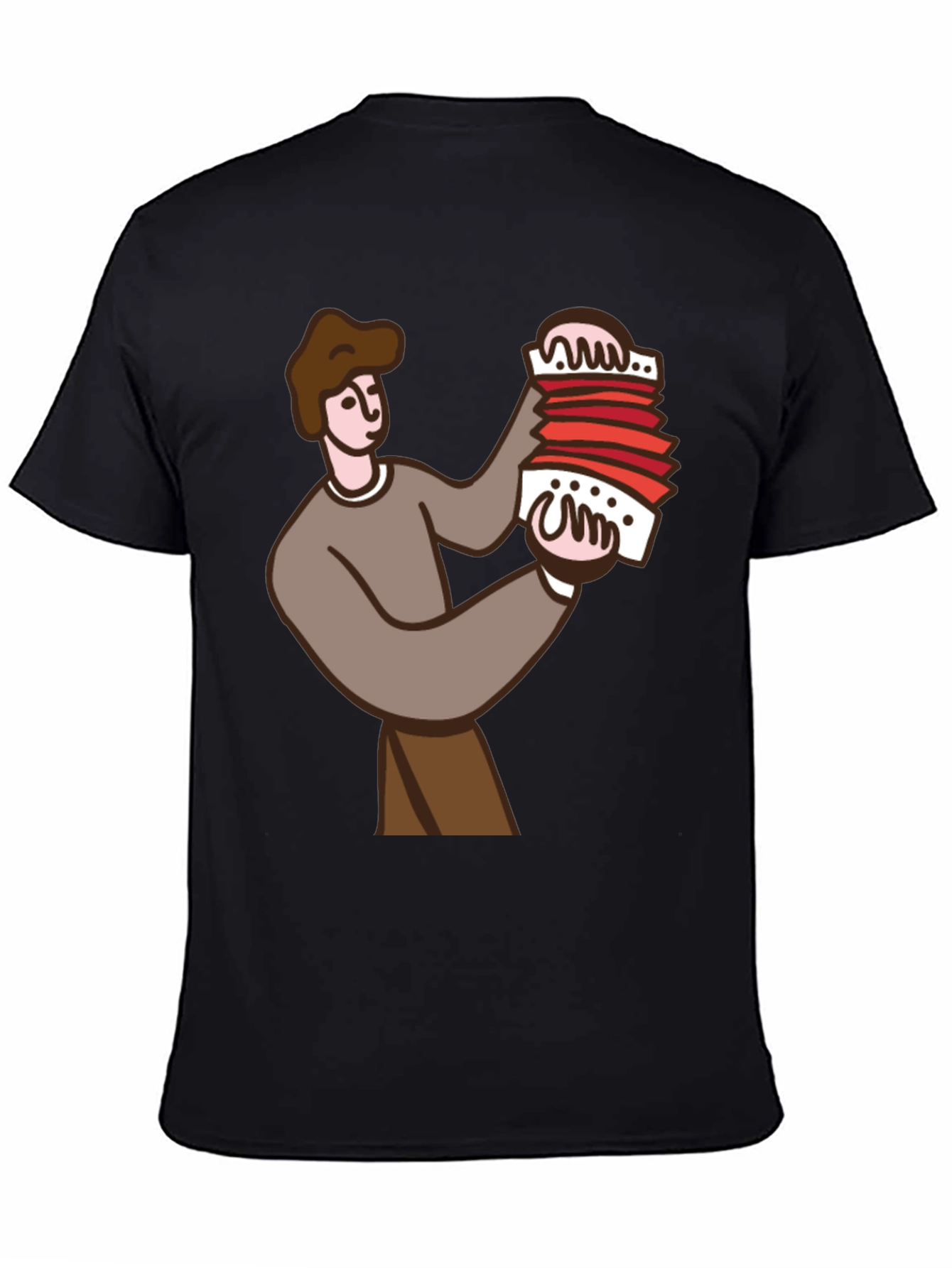 Accordion Player Graphic Tee - Black