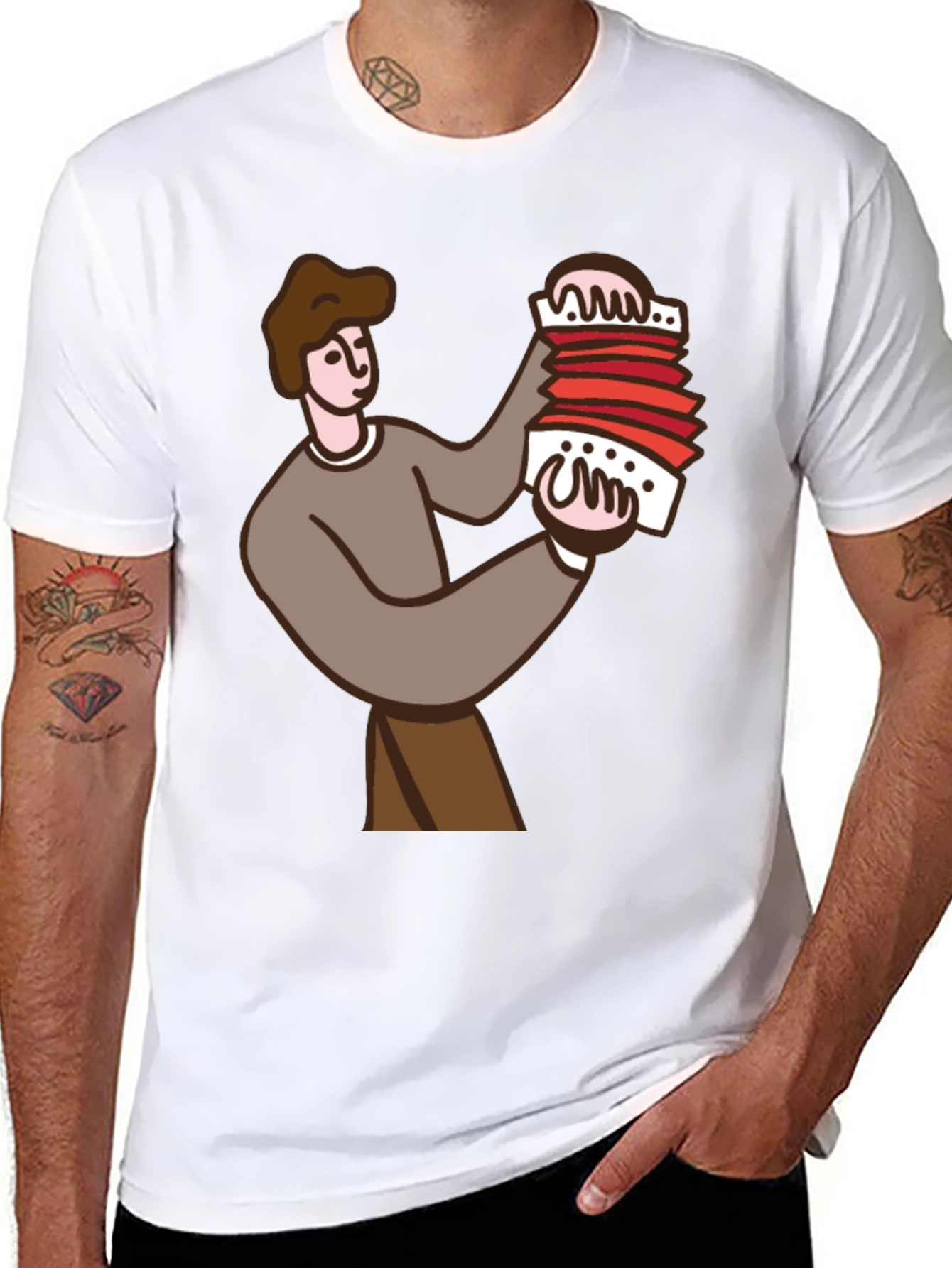 Accordion Player Graphic Tee - Black