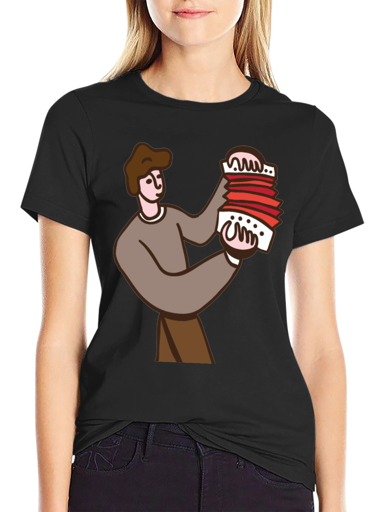 Accordion Player Graphic Tee - Black