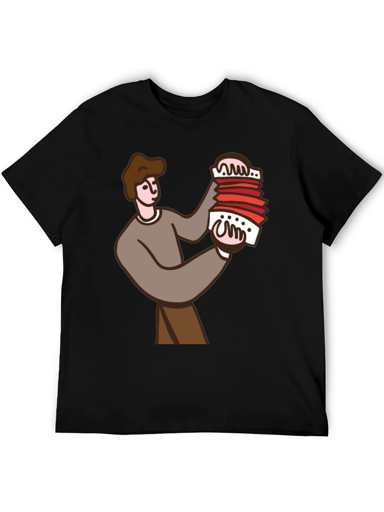 Accordion Player Graphic Tee - Black