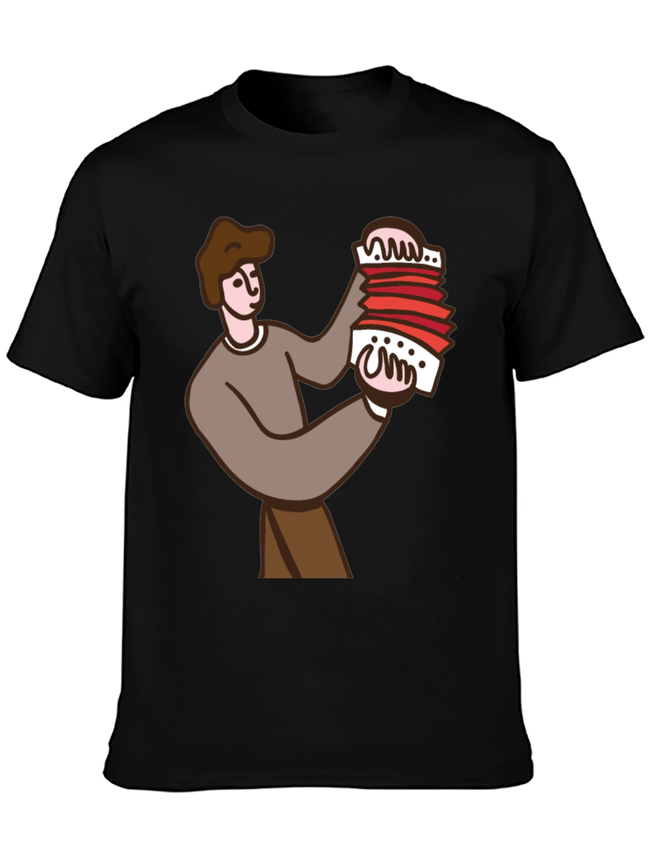 Accordion Player Graphic Tee - Black