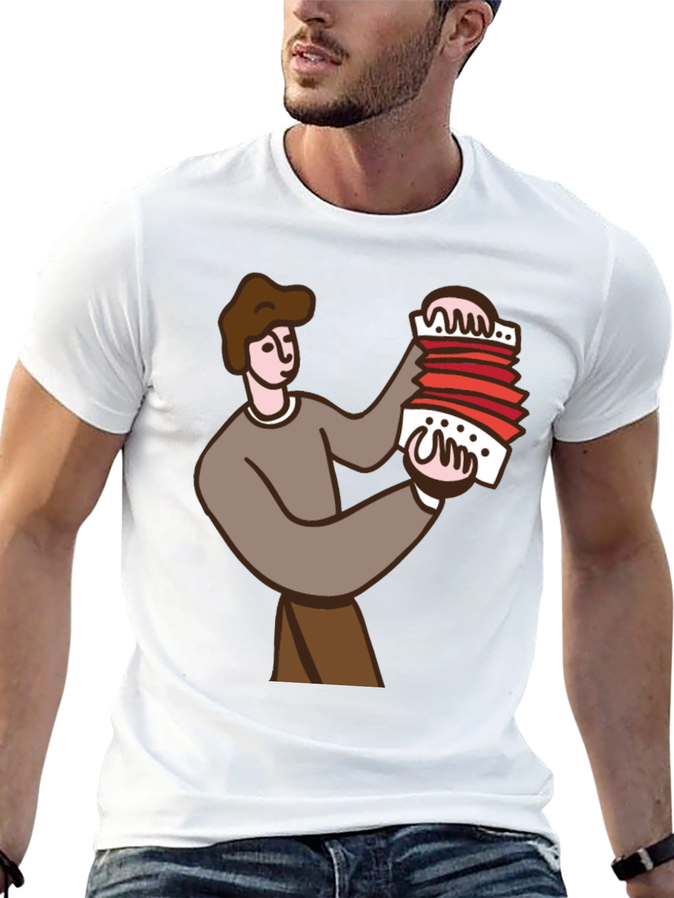 Accordion Player Graphic Tee - Black