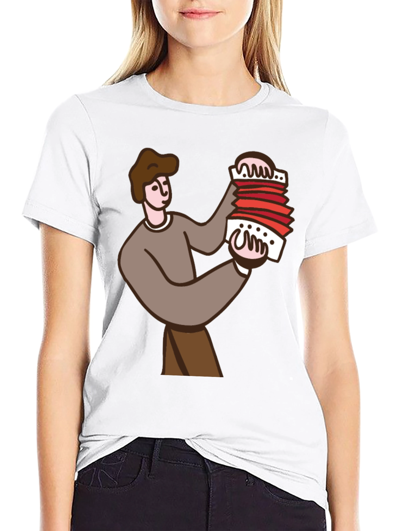 Accordion Player Graphic Tee - Black