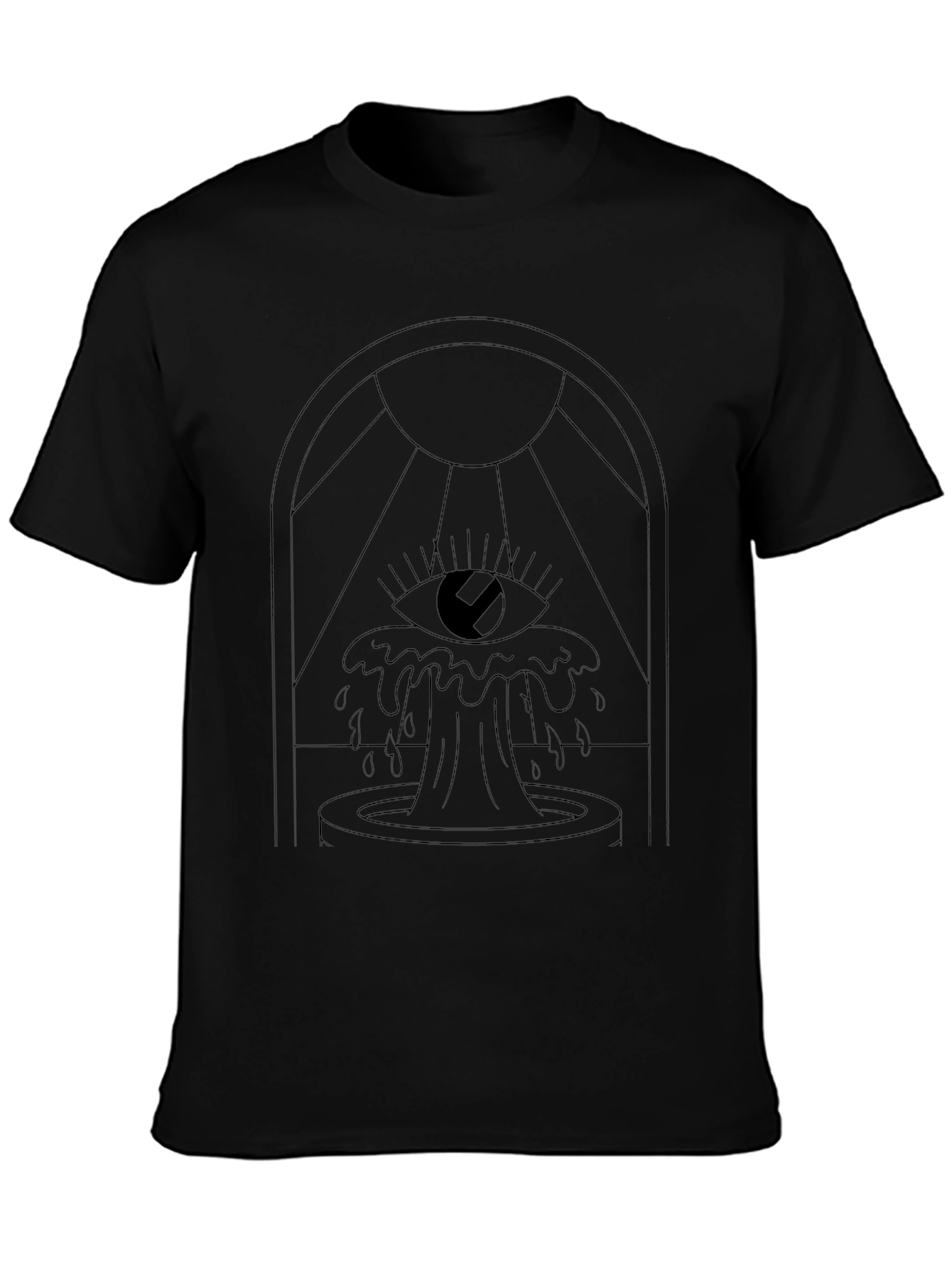 Eye Fountain Graphic Tee - Modern Black T-Shirt
