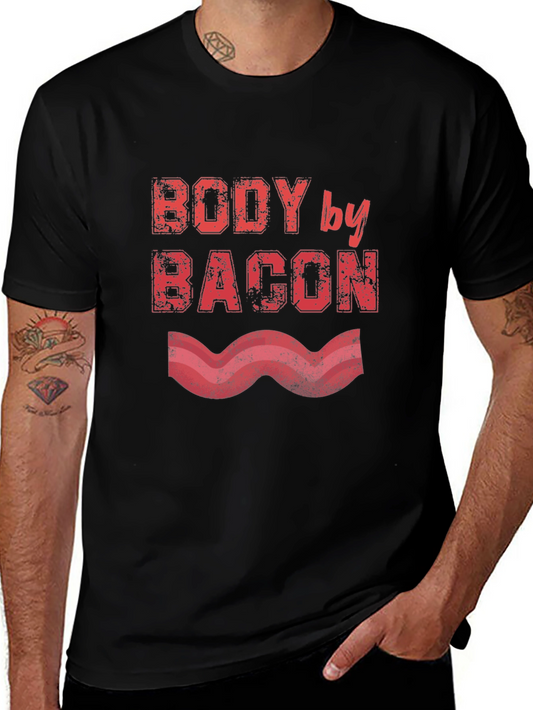 Body by Bacon Graphic Tee - Funny Food Lovers T-Shirt