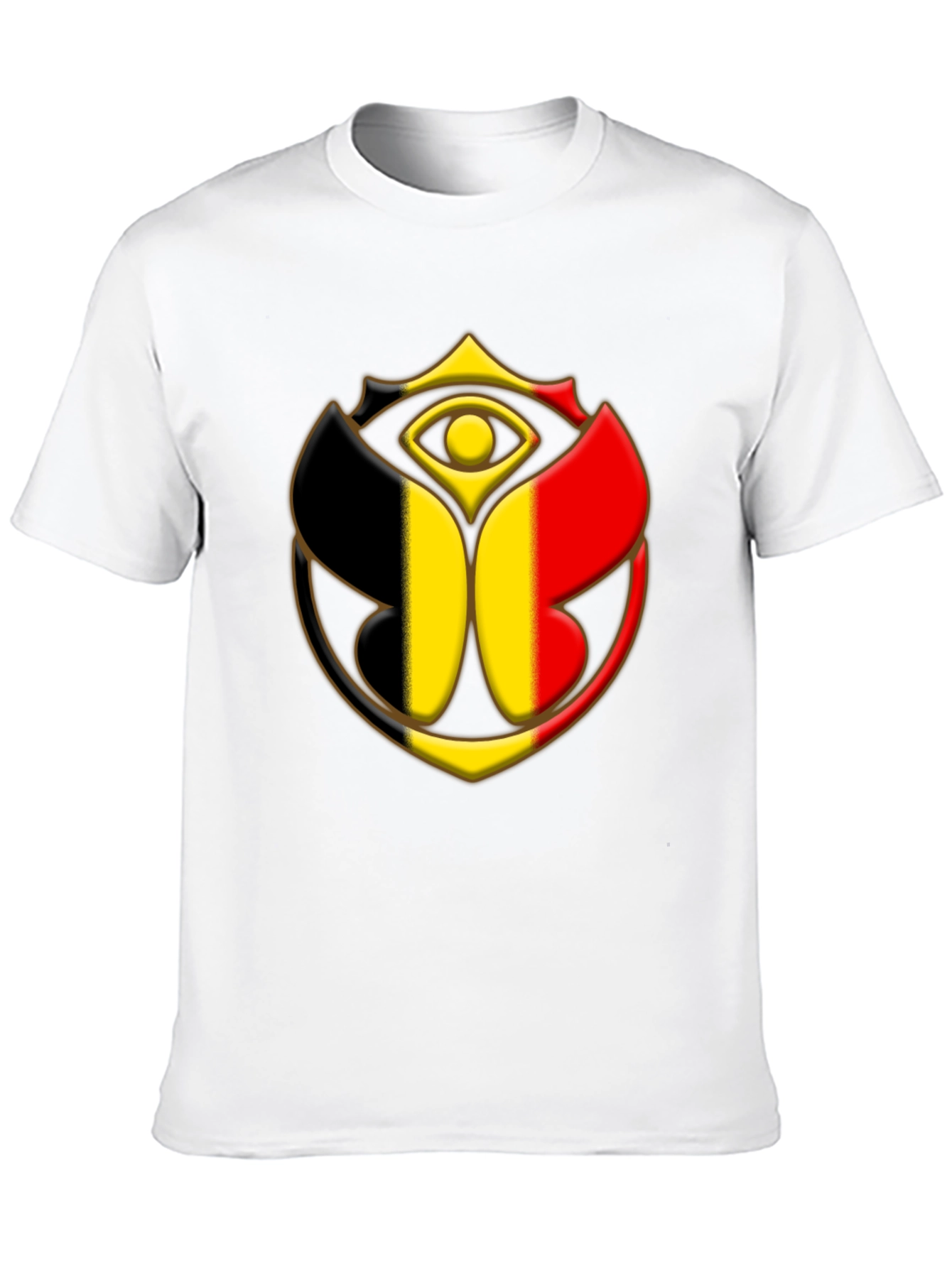 Belgium Flag Tomorrowland Logo Black T-Shirt